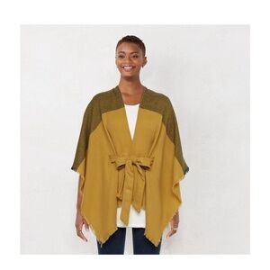 LC Lauren Conrad Brown and Mustard Poncho
